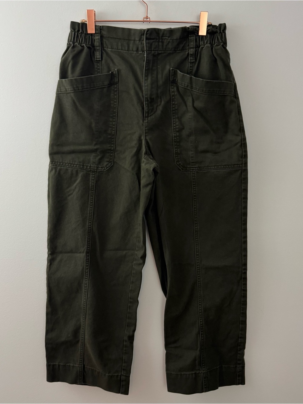Loft Olive Gree  Wide Leg Utility Pants Size 6
